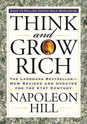 Paperback of "Think and Grow Rich" by Tarcher, featuring the book's cover with title and author visible.