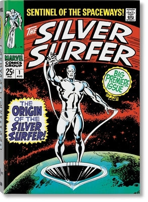 Hardcover of Marvel Comics Library Silver Surfer Vol. 1 by Taschen, covering stories from 1968 to 1970, with colorful comic book art on cover.