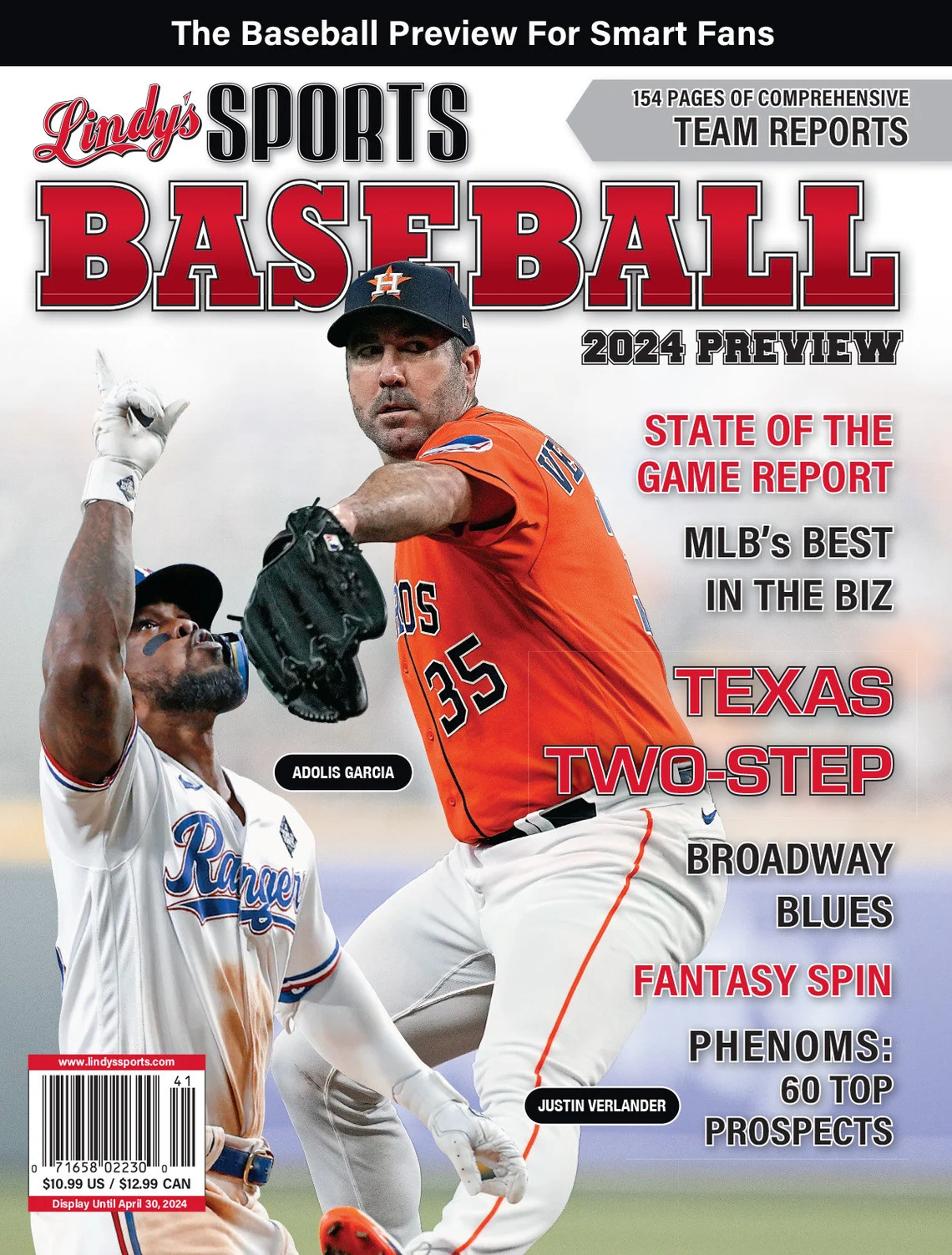 2024 Lindy's Baseball Preview magazine cover featuring baseball players and sports graphics, published by TX Corrections Bookstore.
