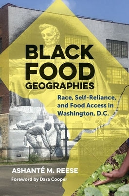 Paperback book titled "Black Food Geographies" by University of North Carolina Press, showing the cover with title and author info.