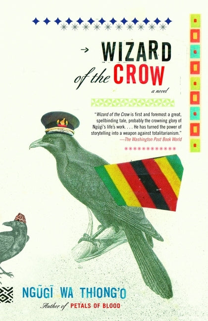 Vintage paperback of "Wizard of the Crow" featuring a colorful cover illustration, by author Ngũgĩ wa Thiong'o.