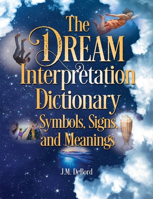 Paperback book titled "The Dream Interpretation Dictionary" by Visible Ink Press, featuring symbols, signs, and meanings.
