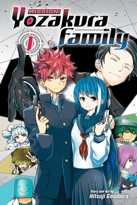 Paperback of Mission: Yozakura Family, Vol. 1 manga by Viz Media featuring colorful cover art and Japanese manga characters.