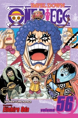 Paperback of One Piece, Vol. 56 manga by Viz Media featuring colorful cover art and the title prominently displayed.