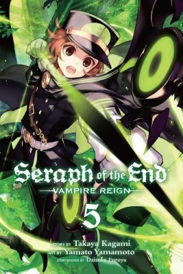 Paperback of Seraph of the End, Vol. 5 manga by Viz Media, featuring cover art with characters from the series.