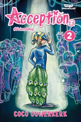 Paperback graphic novel "Acception, Vol. 2" from Webtoon Unscrolled, featuring colorful cover art and title text.
