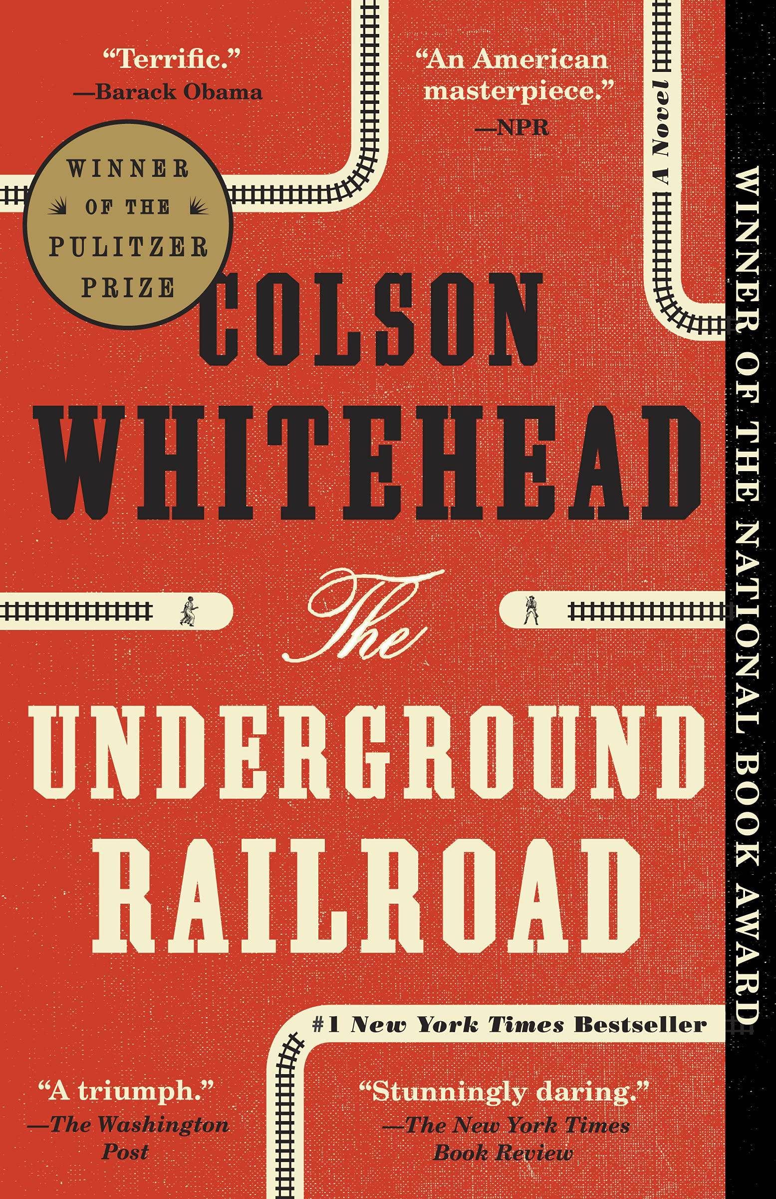 Cover image of "The Underground Railroad" by Colson Whitehead, a historical fiction novel with a dark and evocative design.