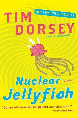 Paperback of "Nuclear Jellyfish" by William Morrow & Company featuring a vibrant cover illustration of a glowing jellyfish.