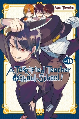 Paperback manga book titled "A Terrified Teacher at Ghoul School! Vol. 16" by Yen Press, featuring colorful cover art.