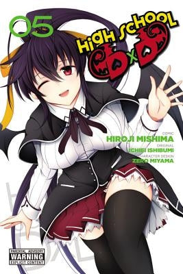 Paperback of High School DXD Volume 5 by Yen Press, showing the book cover with colorful anime-style artwork.