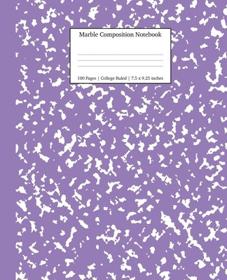 Lavender marble paperback college-ruled composition notebook by Young Dreamers Press, ideal for school and note-taking.