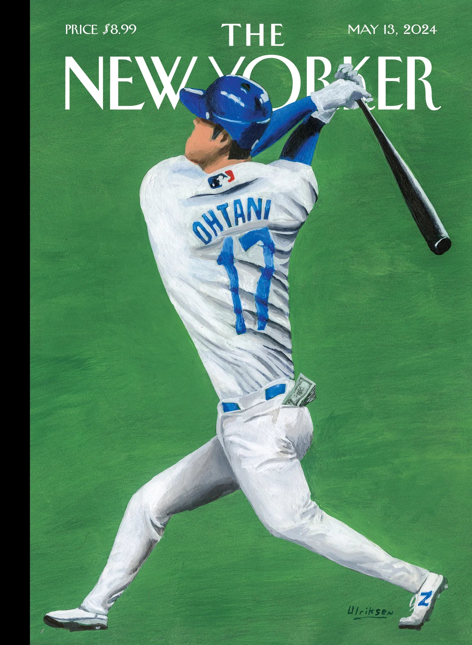 Single issue of The New Yorker magazine featuring cover art from May 2024, showcasing vibrant colors and intricate design.