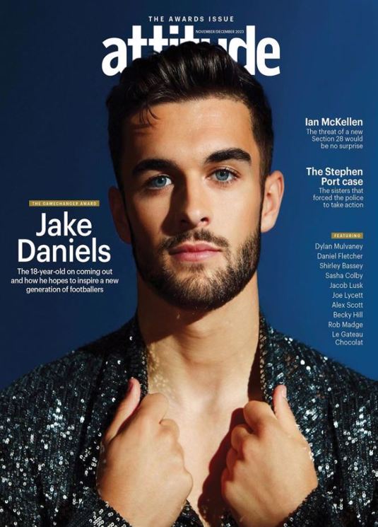 Cover of Attitude Magazine featuring vibrant graphics and bold typography, showcasing LGBTQ+ culture and lifestyle content.