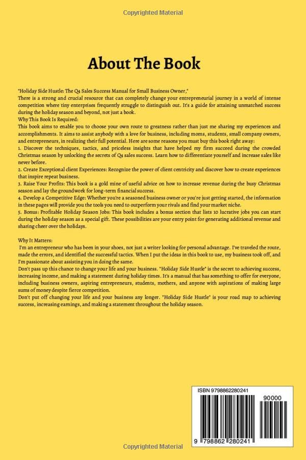 HOLIDAY SIDE HUSTLE : The Q4 Sales Success Manual for Small Business Owners - TX Corrections Bookstore