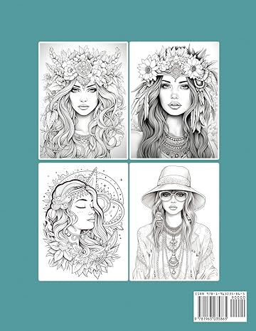 Boho woman coloring book for inmates Paperback - TX Corrections Bookstore