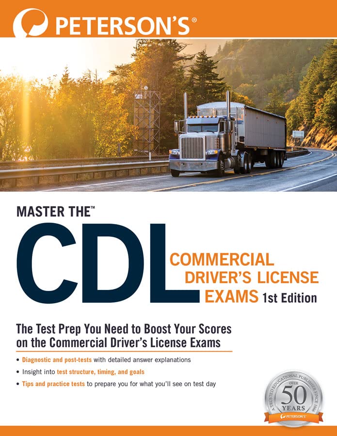 Master The CDL Commercial Drivers License Exams book cover featuring the title and educational graphics.