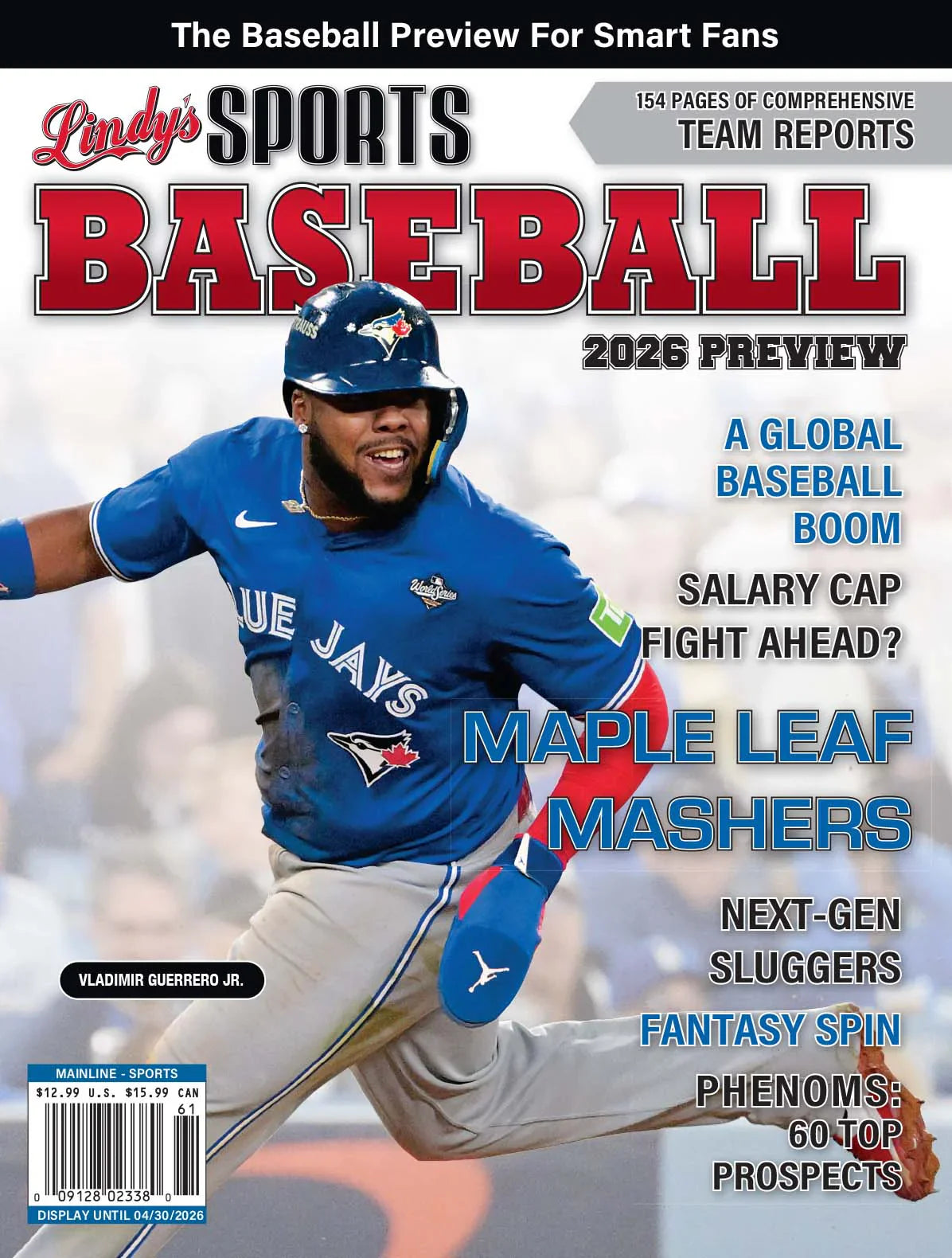 Cover of 2026 Lindy's Baseball Preview Magazine by Lindy's Sports featuring Toronto Blue Jays on the cover.