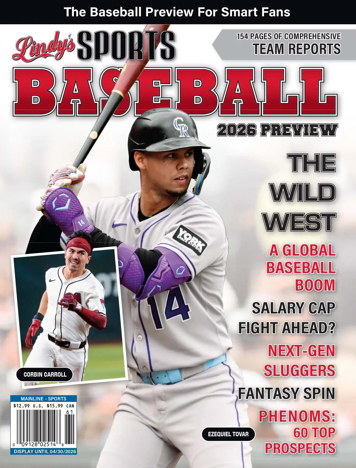 2026 Lindy's Baseball Preview Magazine cover featuring Arizona baseball team, published by Lindy's Sports.