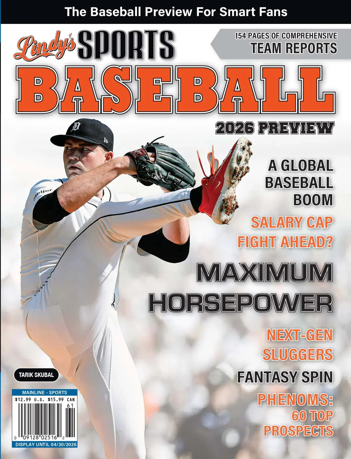 Cover of Lindy's Sports 2026 baseball preview magazine featuring team photos and headlines related to Major League Baseball.
