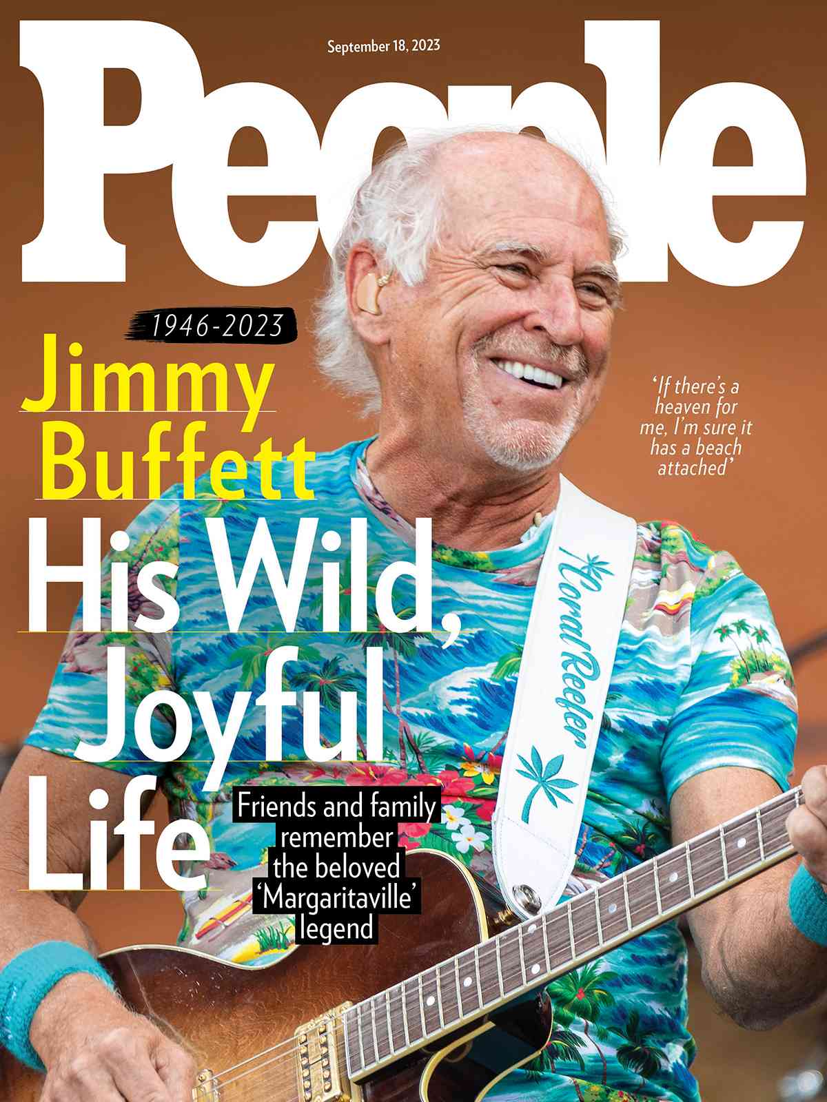 Cover of People Magazine featuring Jimmy Buffett, showcasing vibrant colors and engaging headlines.