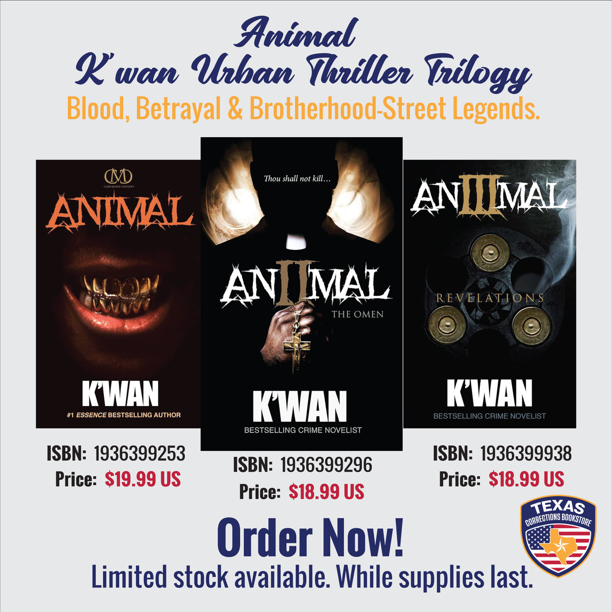 Animal: K'wan Urban Thriller Trilogy Bundle