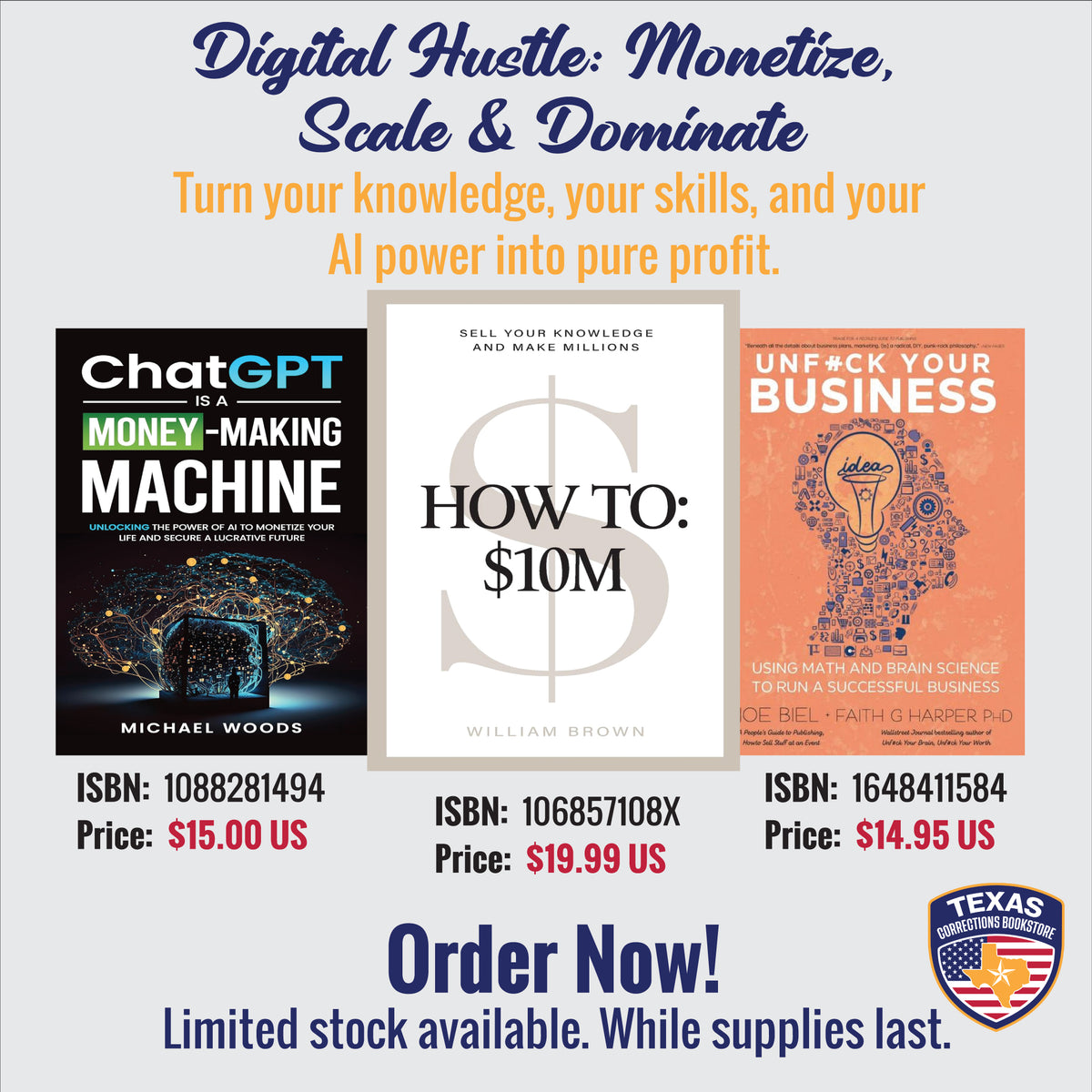 Michael Woods Digital Hustle three-book business bundle for monetizing, scaling, and dominating online business