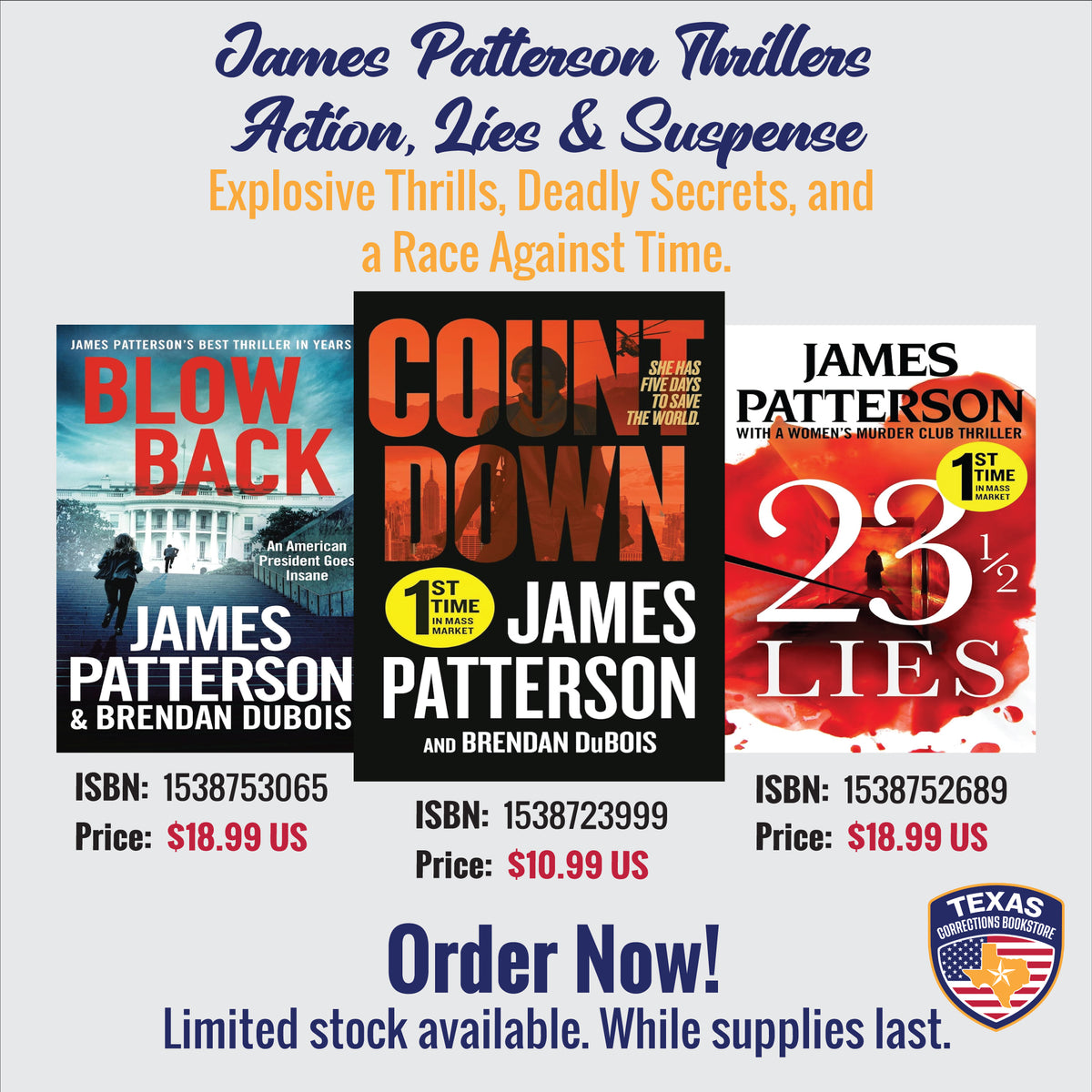 James Patterson Thrillers: Action, Lies & Suspense Three-Book Bundle