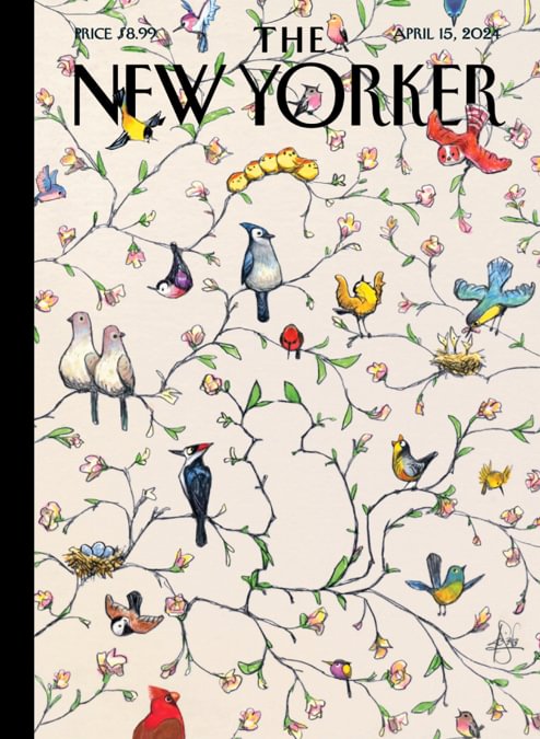 Cover of The New Yorker magazine featuring artwork and headlines from the latest single issue.
