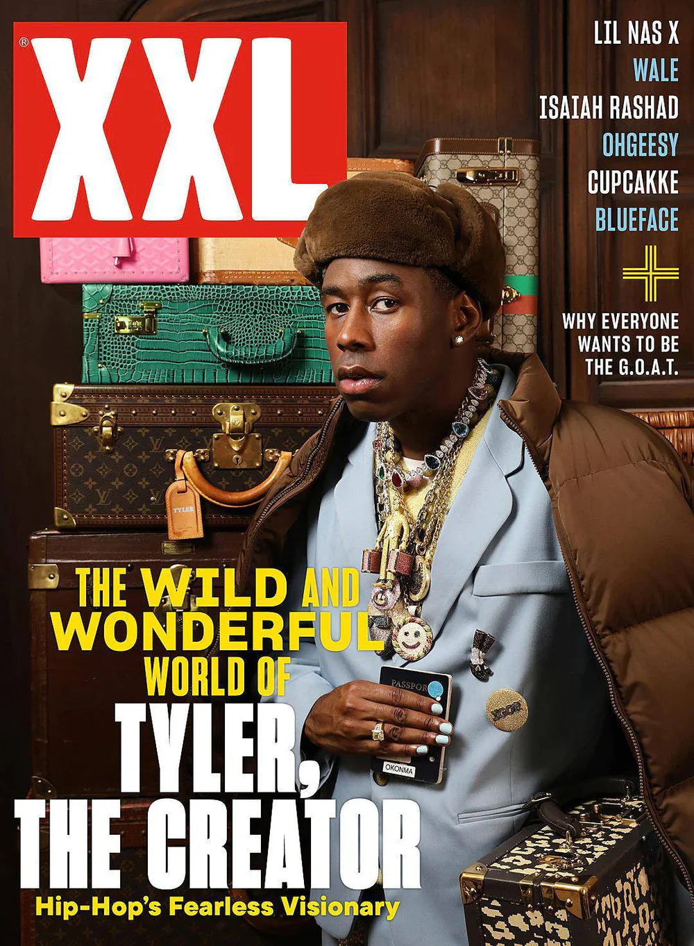 XXL Magazine cover featuring Tyler, The Creator, showcasing vibrant artwork and bold typography.