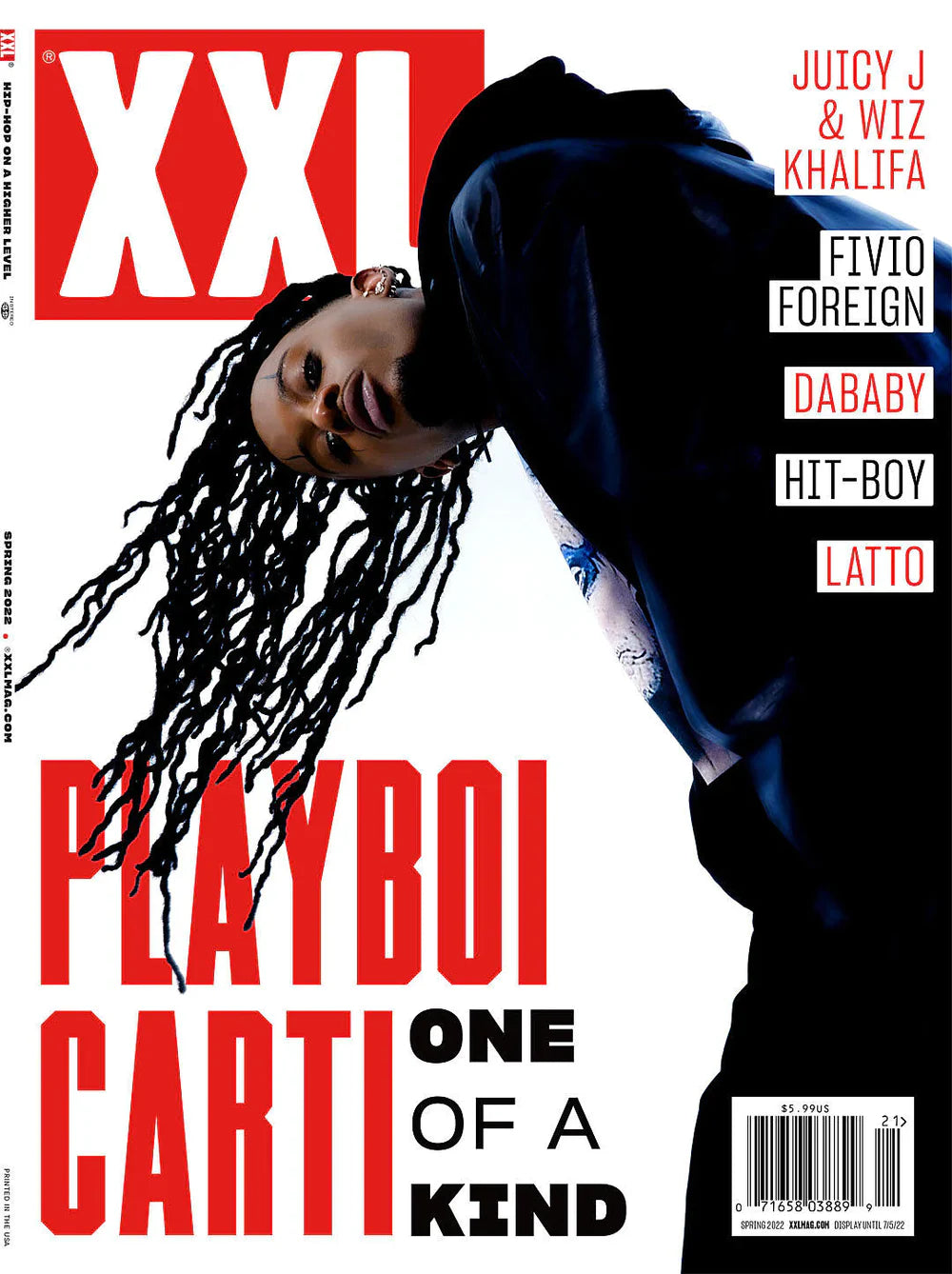 Cover of XXL Magazine featuring Playboi Carti, showcasing vibrant colors and bold typography.