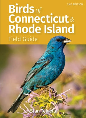 Paperback Birds of Connecticut & Rhode Island Field Guide by Adventure Publications showing colorful bird illustrations.
