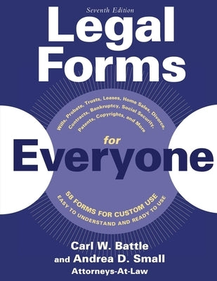 Paperback legal forms book by Allworth featuring wills, probate, trusts, leases, divorce, contracts, bankruptcy, patents, and copyrights.