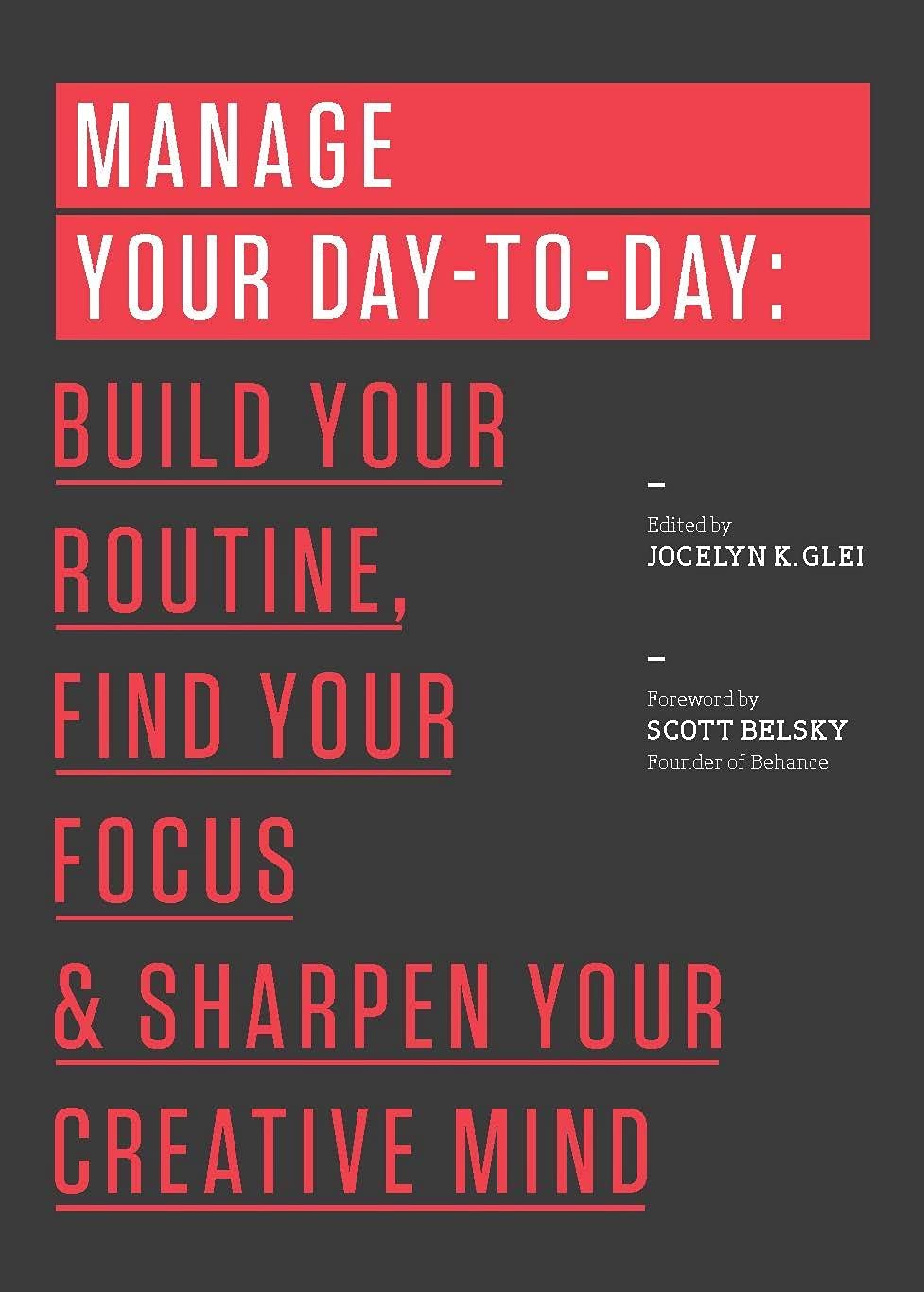 Paperback book titled "Manage Your Day-To-Day" by Amazon Publishing, featuring a cover with motivational design and daily routine tips.
