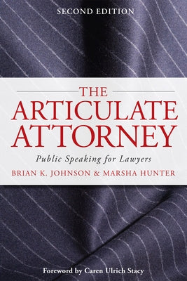 Paperback book titled "The Articulate Attorney: Public Speaking for Lawyers" by American Traveler Press, featuring a professional cover design.