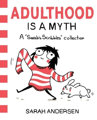 Paperback of "Adulthood Is a Myth" by Sarah's Scribbles Collection Volume 1, featuring humorous illustrations on the cover.