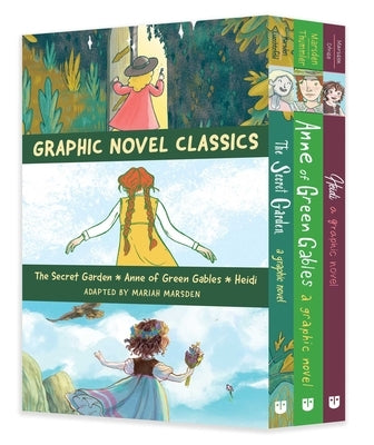 Paperback graphic novel collection featuring The Secret Garden, Anne of Green Gables, and Heidi by Andrews McMeel Publishing.