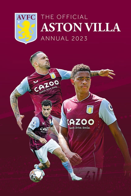Hardcover of The Official Aston Villa Annual 2023 by Aspen Books, featuring Aston Villa football club branding and team images.