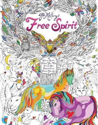 Paperback coloring book titled "Free Spirit" by Atria Books featuring intricate illustrations for calming and creative expression.