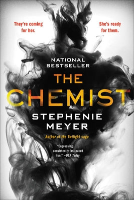 Paperback novel titled "The Chemist" by Back Bay Books, showing a close-up of the book cover with title and author details.