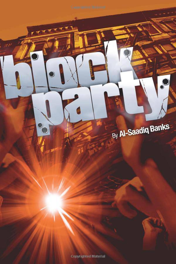 Paperback of "Block Party 1" by Al-Saadiq Banks featuring a colorful cover design.