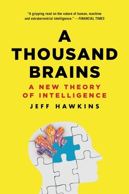 Paperback book titled "A Thousand Brains: A New Theory of Intelligence" by Basic Books, featuring a plain cover design.