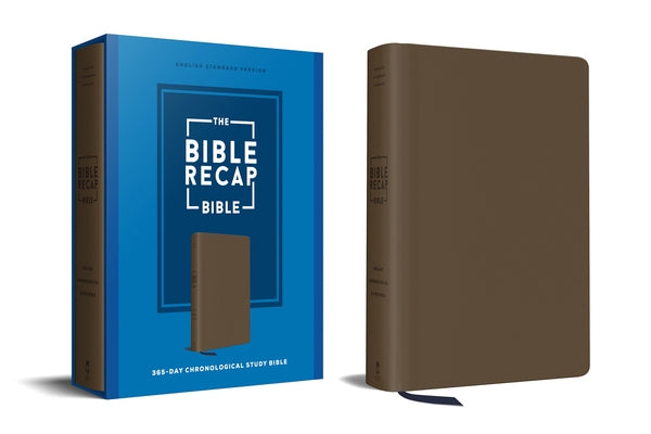 English Standard Version Bible in imitation leather, Bethany House Publishers, 365-day chronological study Bible with detailed cover.