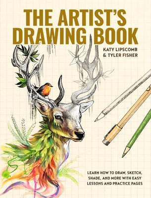 Hardcover of The Artist's Drawing Book by Blue Star Press showing colorful cover with drawing tools and practice pages inside.