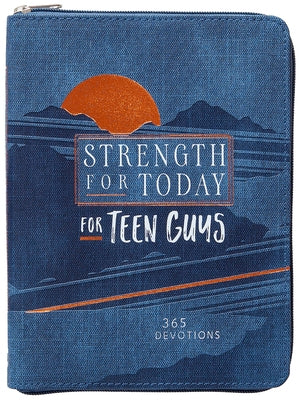 Imitation leather cover of Strength for Today for Teen Guys: 365 Devotions book by Broadstreet Publishing with title on the front.