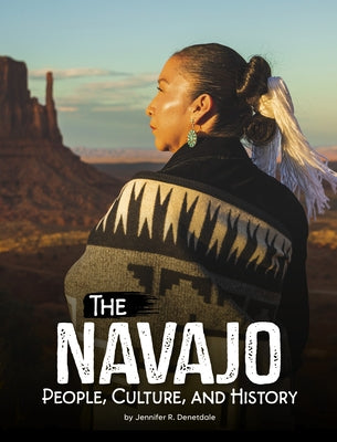 Paperback book titled "The Navajo: People, Culture, and History" by Capstone Press, featuring a cover with Navajo imagery.
