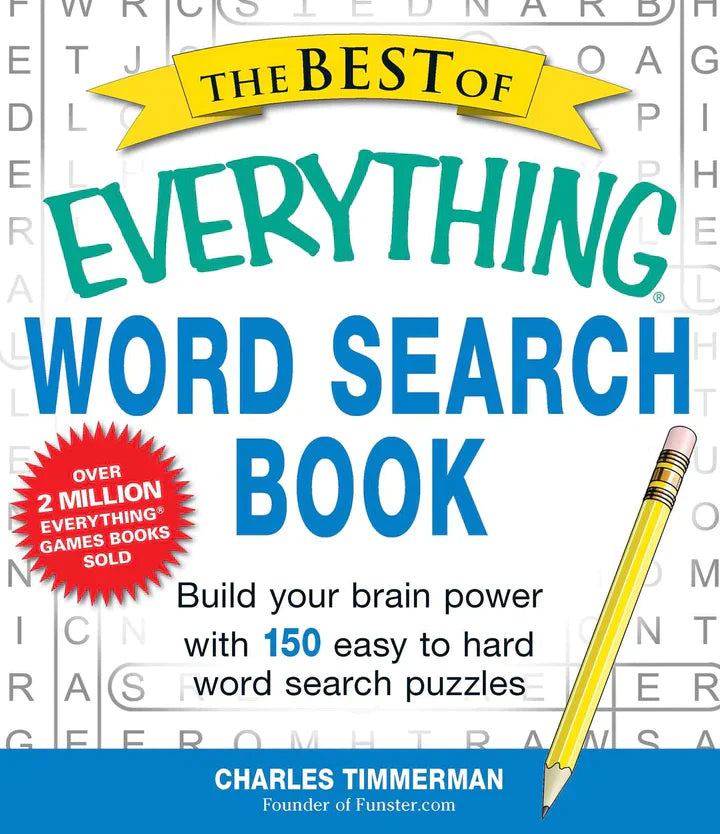 The Best of Everything Word Search Book by Charles Timmerman featuring a colorful cover with puzzles for brain fitness and entertainment.