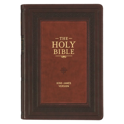 Large print KJV Study Bible by Christian Art Publishers, burgundy faux leather with thumb tabs, ribbons, and debossed design.