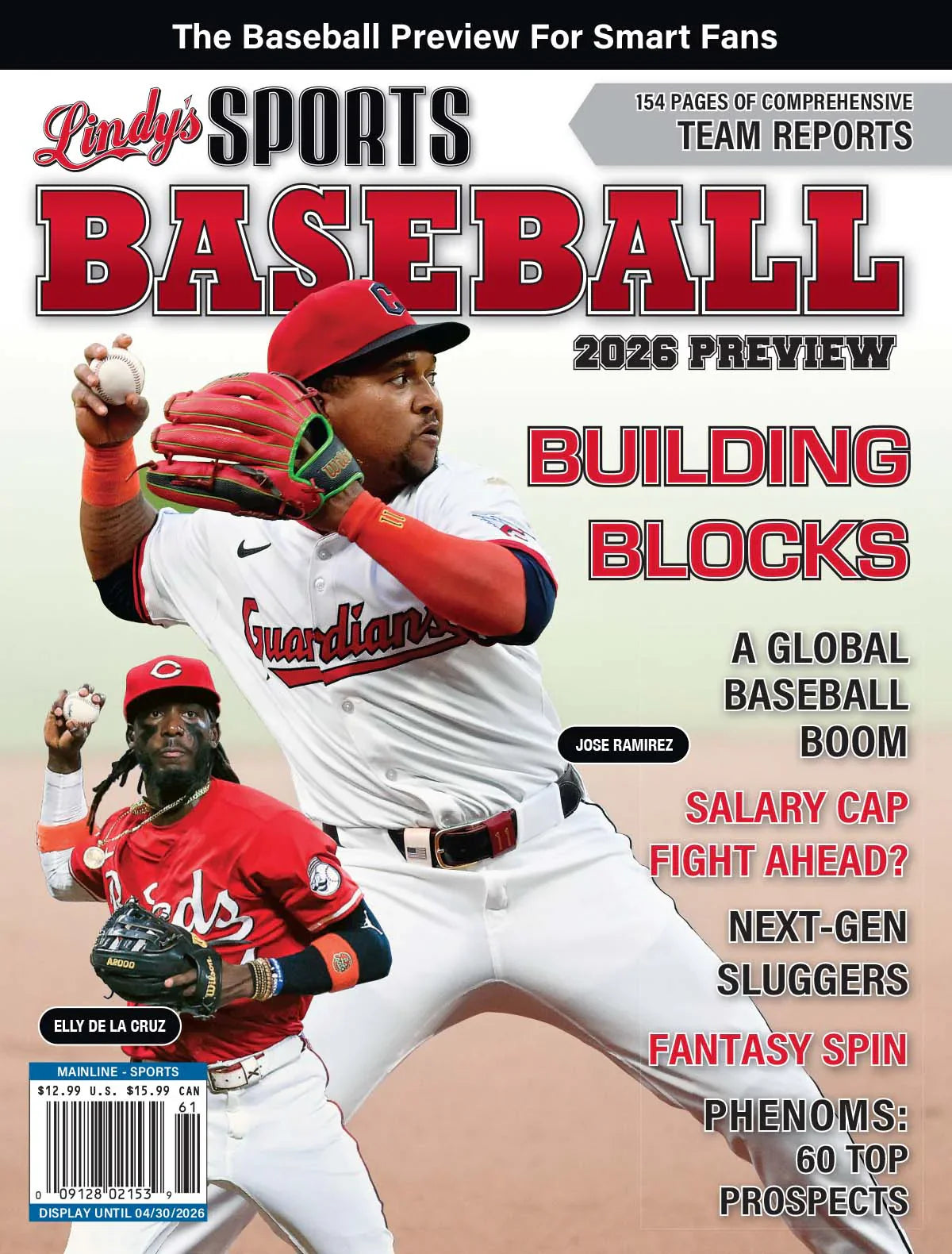 2026 Lindy's Sports Baseball Preview Magazine with varying cover designs, featuring baseball players and team highlights.