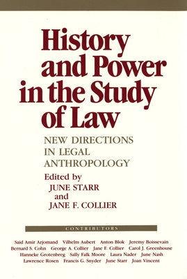 Paperback book titled "History and Power in the Study of Law" by Cornell University Press focusing on legal anthropology.