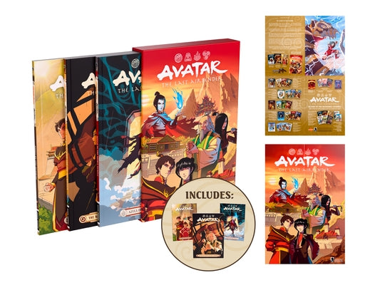 Paperback Avatar: The Last Airbender Fire and Family Treasury boxed set by Dark Horse Books, featuring colorful cover art and characters.
